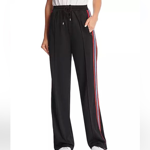 Rebekah Minkoff Betsey Oversized Racing-Stripe Drawstring Pants - Picture 2 of 15